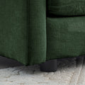 Comfy Deep Single Seat Sofa Upholstered Reading Armchair Living Room Chair Green Chenille Fabric1 Toss Pillow Green Chenille 1 Seat