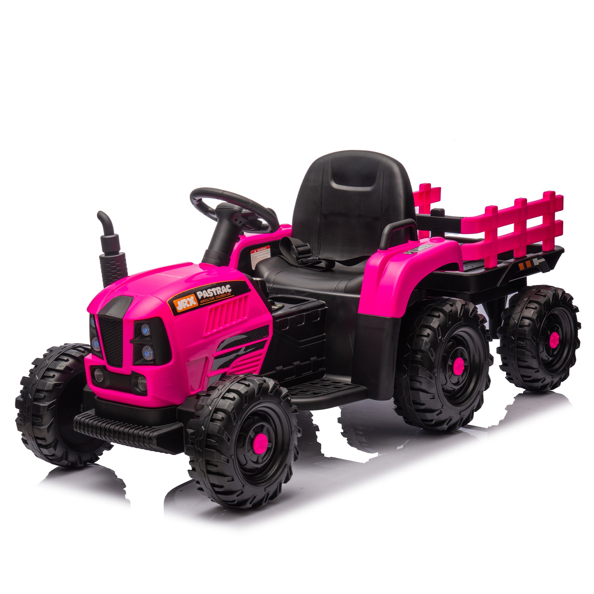 Ride On Tractor With Trailer,24V 400W Powered Electric Tractor Toy W Remote Control,Electric Car For Kids,Three Speed Adjustable,Power Display, Usb,Mp3 ,Bluetooth,Led Light,Two Point Safety Belt. Rose Pink 50 99 Lbs Polypropylene