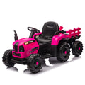 Ride On Tractor With Trailer,24V 400W Powered Electric Tractor Toy W Remote Control,Electric Car For Kids,Three Speed Adjustable,Power Display, Usb,Mp3 ,Bluetooth,Led Light,Two Point Safety Belt. Rose Pink 50 99 Lbs Polypropylene