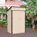 6X4X3 Ft Outdoor Storage Shed, Steel Metal Lockable Garden Shed, Tiny House, Utility Shed, Lean To Shed & Outdoor Storage, Waterproof Backyard Shed With Door For Bike, Tools, Lawnmower Antique Yellow Gray Garden & Outdoor American Design Metal