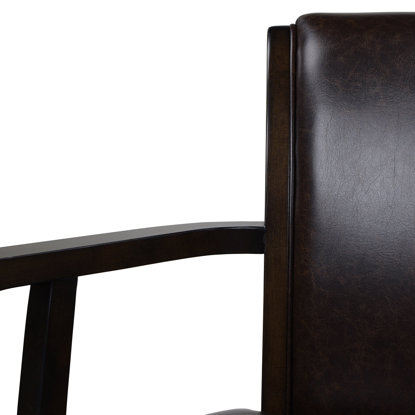 Williams 31In Swivel Bar Stool With Armrests, Vintage Brown Faux Leather Brown Foam Faux Leather