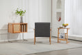 Leisure Chair With Solid Wood Armrest And Feet, Leisure Chair, Wood Frame, Velvet, L, Solid Rubber Wood Legs, Mid Century Modern Accent Chair, For Living Room Bedroom Studio Chair Dark Gray Corduroy