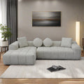 Modern L Style Light Gray L Shaped Compressed Sofa Chaise Lounge: High Resilience Soft, Comfortable Seating, Space Saving Design, Ideal For Small Spaces Light Gray Linen Wood Primary Living Space