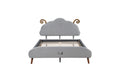 Full Size Upholstered Platform Bed With Sheep Shaped Headboard, Gray Full Gray Plywood