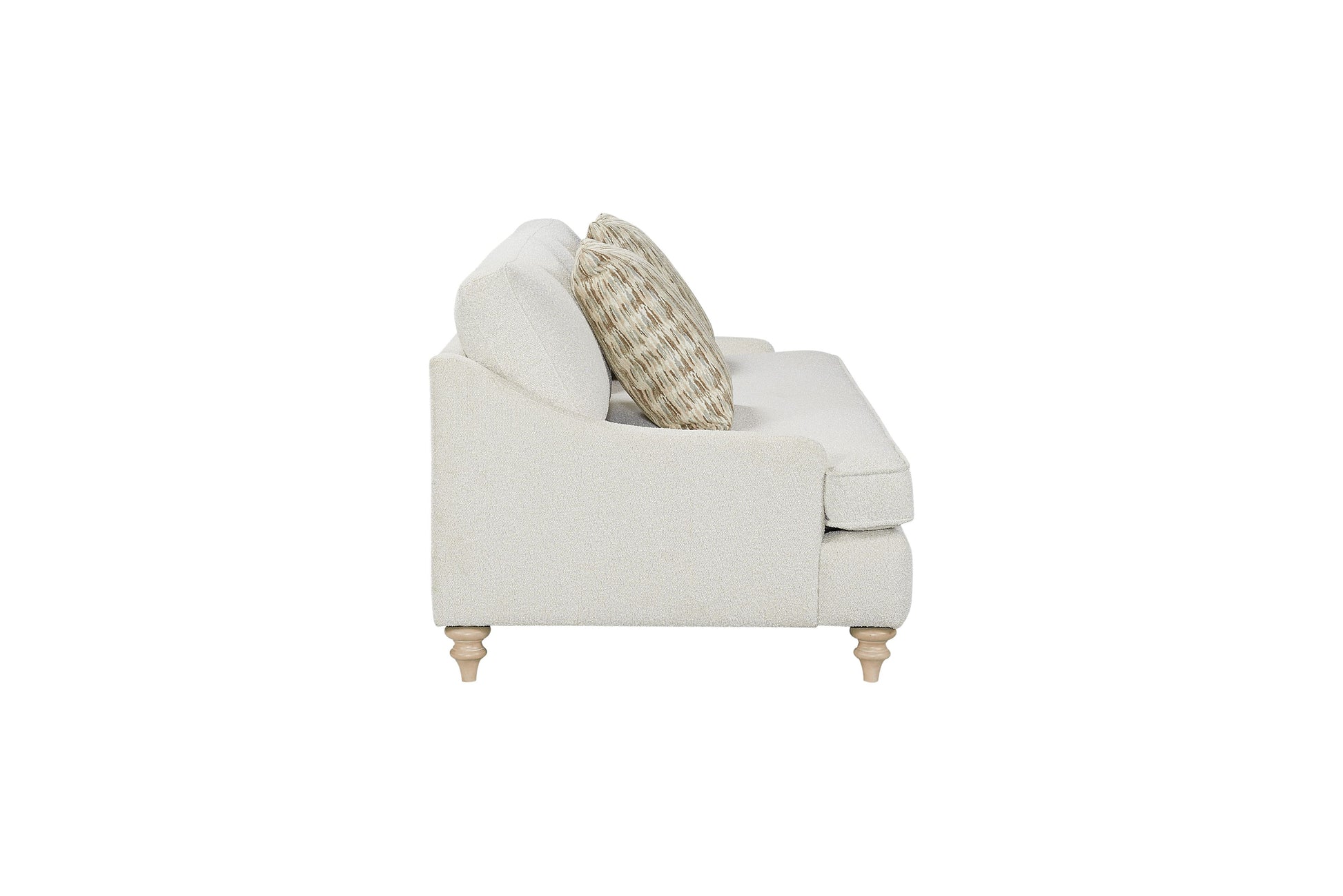 Sofa Single Reverable Cushion With 2 Pillows Off White Upholstered 3 Seat
