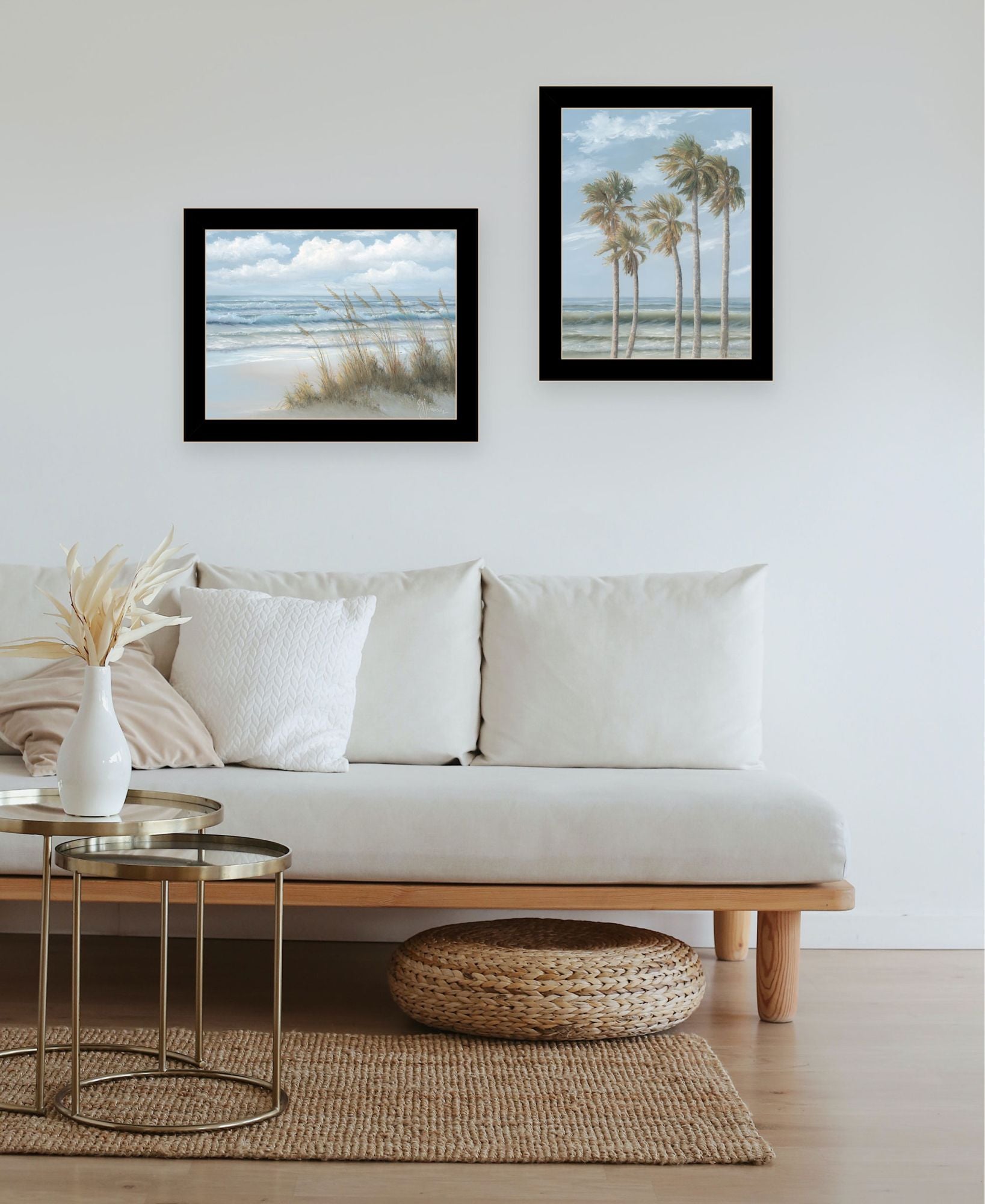 "Winds Of The Ocean Blowing The Palm Trees And Sea Oats" Framed Wall Art For Living Room, Wall Art Print For Home Decor, Bedroom Wall Art By Georgia Janisse Multicolor Wood Paper