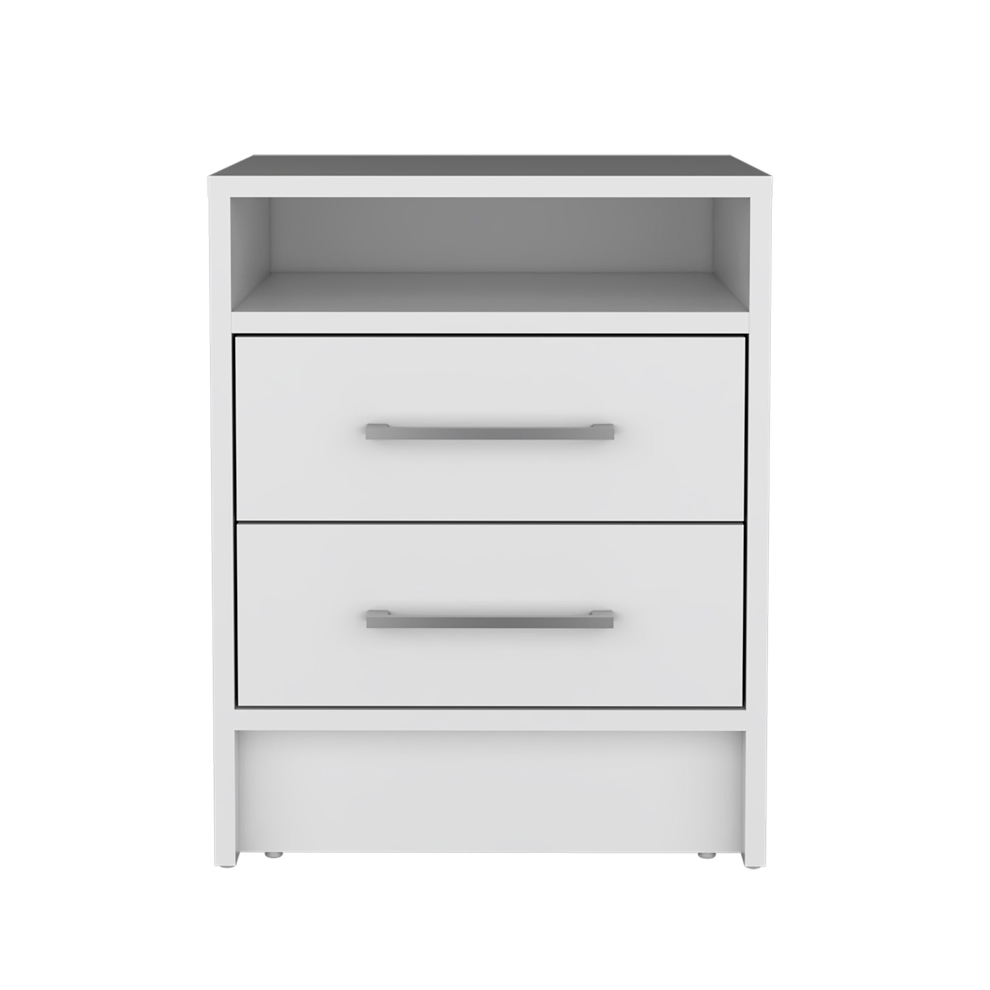 Nightstand Chase, Bedroom, White White 2 Drawers Bedroom Modern Engineered Wood