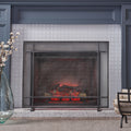 Fire Screen Black Silver Iron