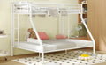 Twin Xl Over Queen Metal Bunk Bed With Ladder And Guardrails, White Expected Arrival Time: 9.7 Box Spring Not Required Twin Xl White Metal Metal