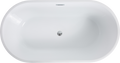 60'' Freestanding Gloss White Acrylic Soaking Bathtub With Toe Tap Chrome Drain And Classic Slotted Overflow, 24A02 60 Gloss White Acrylic