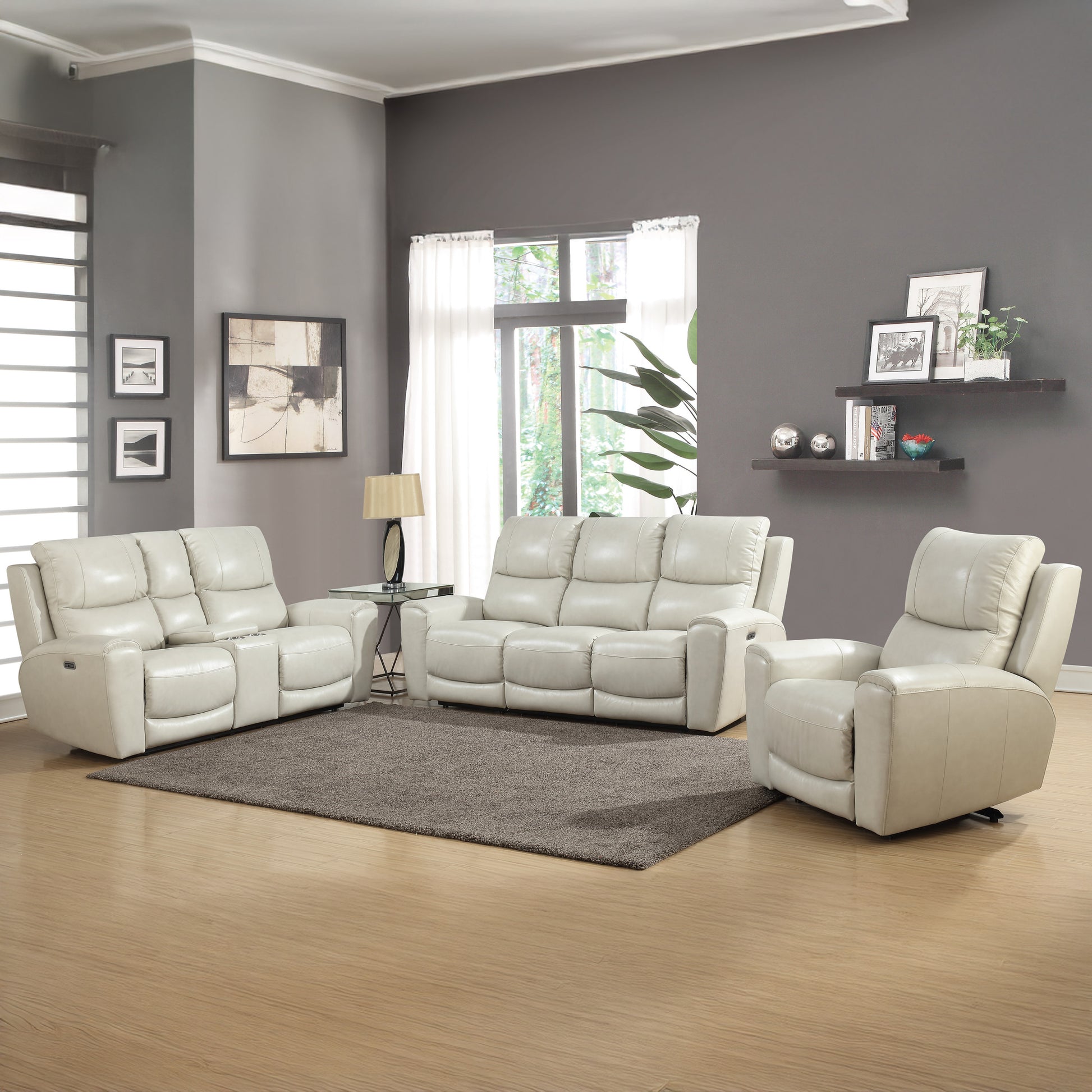 Laurel 3 Piece Living Room Set White White Wood