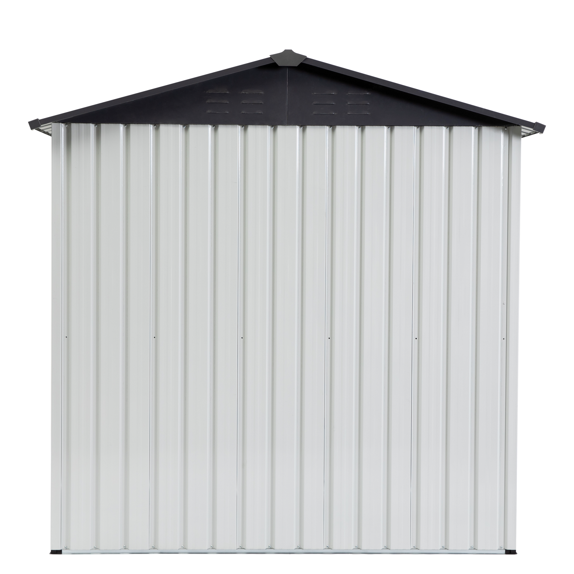 Xwt014 Garden Metal Storage Shed Gray White 6X4X6Ft Outdoor Storing Tools Rainproof Hinge Door Version Grey Metal