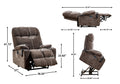 Liyasi Dual Okin Motor Power Lift Recliner Chair For Elderly Infinite Position Lay Flat 180 Recliner With Heat Massage Brown Velvet Power Remote Primary Living Space Soft Cushion Back American Design Beech Pillow Top Arms Foam Fabric