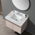 37 Inch Marble Vanity Top, Bathroom Vanity Top With Undermount Rectangular Middle Sink And 4