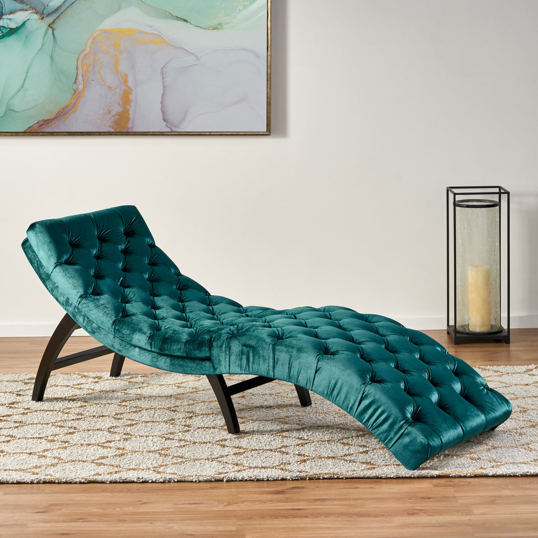 Chaise Lounge Teal Altay Velvet