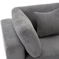 105'' 3 Seater Sofa With Removable Back Cushions And 5 Pillowsfor Living Room, Apartment, Spacious Space Gray Polyester 3 Seat