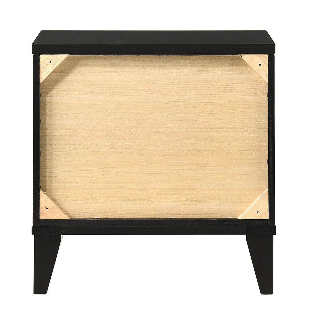 Black 2 Drawer Nightstand Black 2 Drawers Bedroom Rectangle Contemporary Rubberwood Drawers Black Wood Plastic