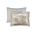 7 Piece Textured Cotton Blend Comforter Set Gray Queen Queen Multicolor Polyester