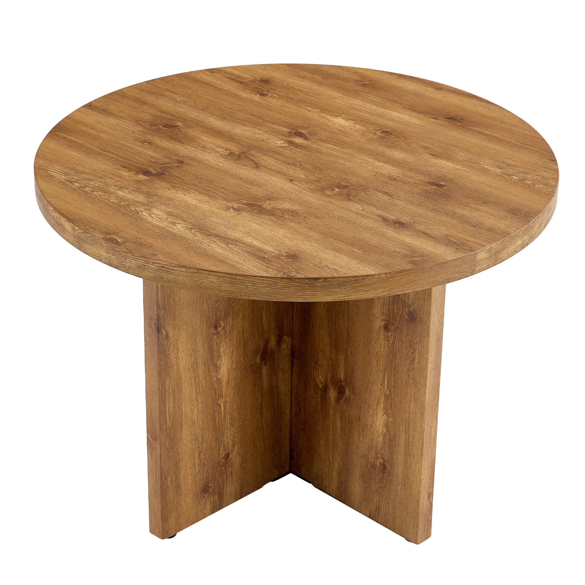 Round Dining Table For 4 6, 42 Inch Modern Kitchen Table Small Dinner Table Mdf Kitchen Dinning Table For Cafe Restaurant Wine Bar Home Office Conference Brown Farmhouse,Mid Century Modern,Modern Round Mdf