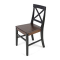 Roshan Farmhouse Acacia Wood Dining Chairs, Black Walnut Set Of 2 Black Acacia Wood