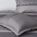 7 Piece Jacquard Comforter Set Grey Taupe Queen Queen Grey Taupe Polyester