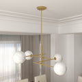 4 Light Dimmable Sputnik Chandelier Antique Brass Steel Metal