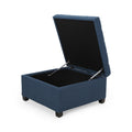 Isabella Ottoman Navy Blue Fabric