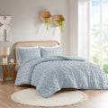 Clip Jacquard Comforter Set Full Queen Full Blue Polyester