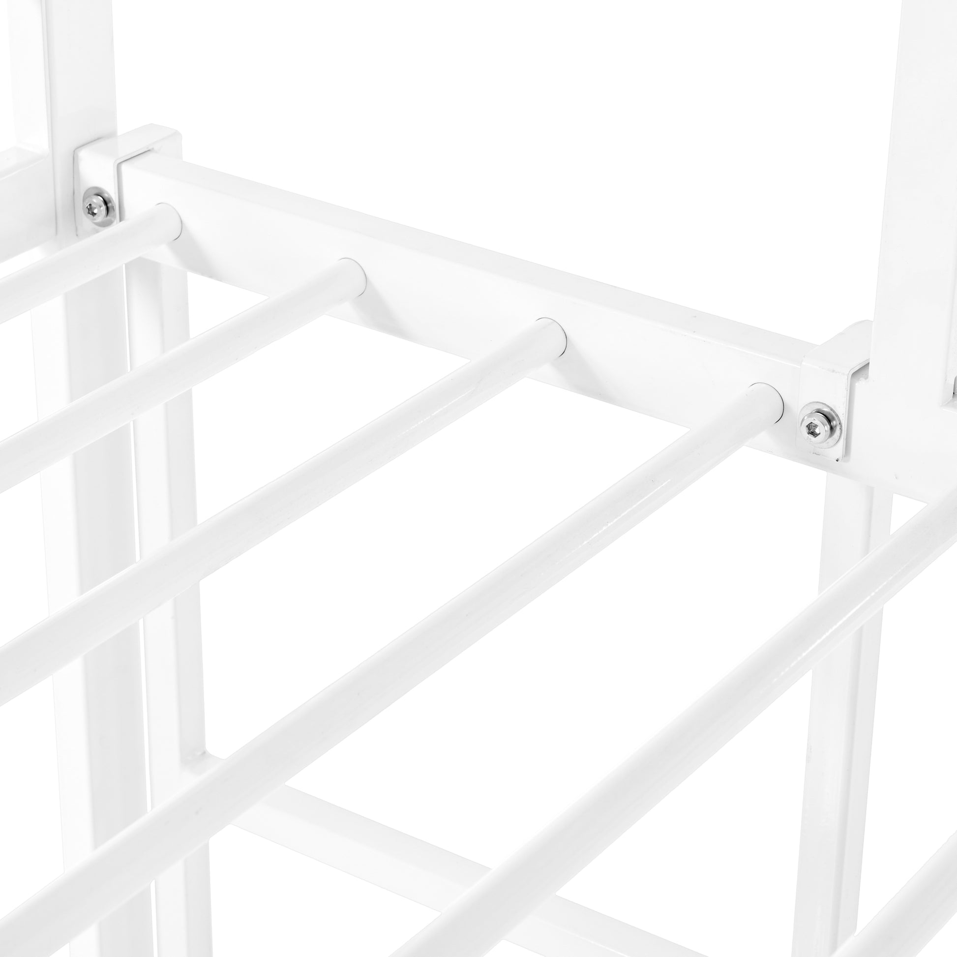 Twin Over Twin House Bed With Ladder And Slider Twin White Steel