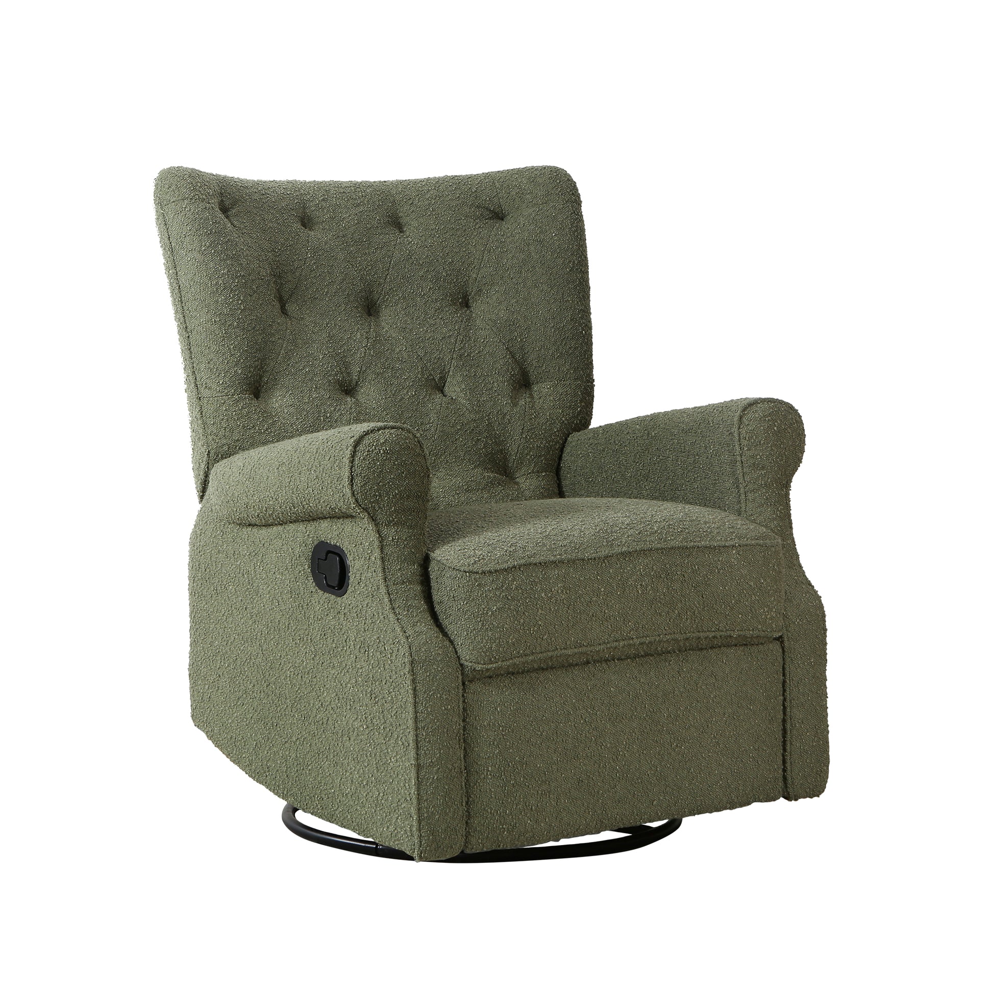 Alice Wingback Recliner In Sage Boucle Sage Fabric