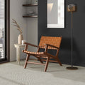 Melody Black Strap Leather Teak Wood Lounge Chair Antique Brown,Brown,Natural,Rustic Brown Teak Genuine Leather,Wood