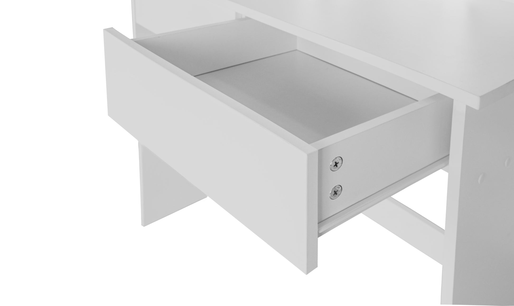 Makeup Vanity Desk With Led Lighted Mirror ,Dressing Table Set With 2 Large Drawers 10 Led Light ,White Color White Primary Living Space Modern Particle Board
