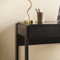 Transitional Reeded Writing Desk With Drawer Black Black Mdf Mdf