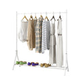 Garment Rack Freestanding Hanger Multi Functional Single Pole Bedroom Clothing Rack Bedroom, White White Bedroom Metal