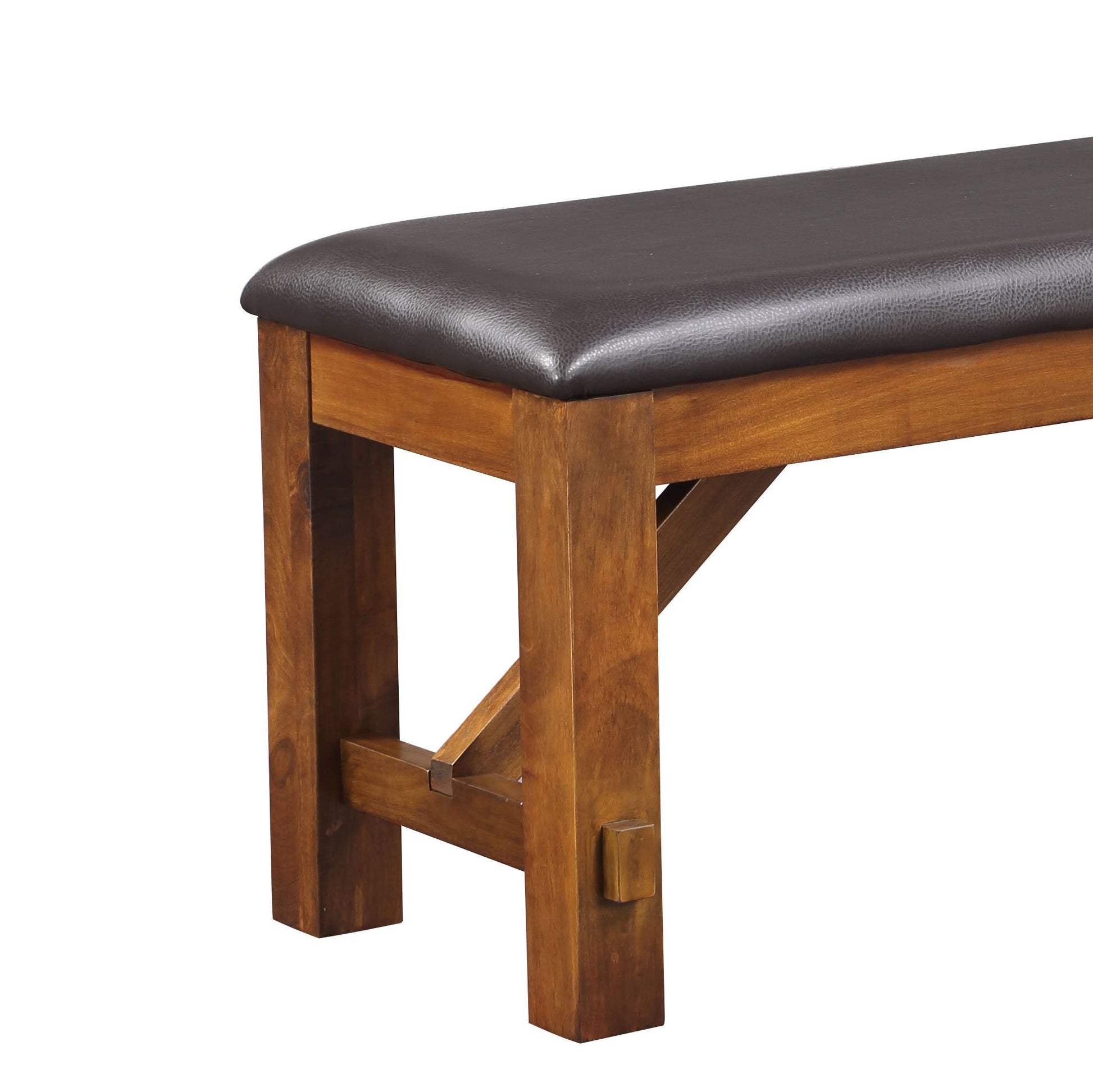 Espresso And Walnut Bench With Padded Seat Espresso Dining Room Faux Leather