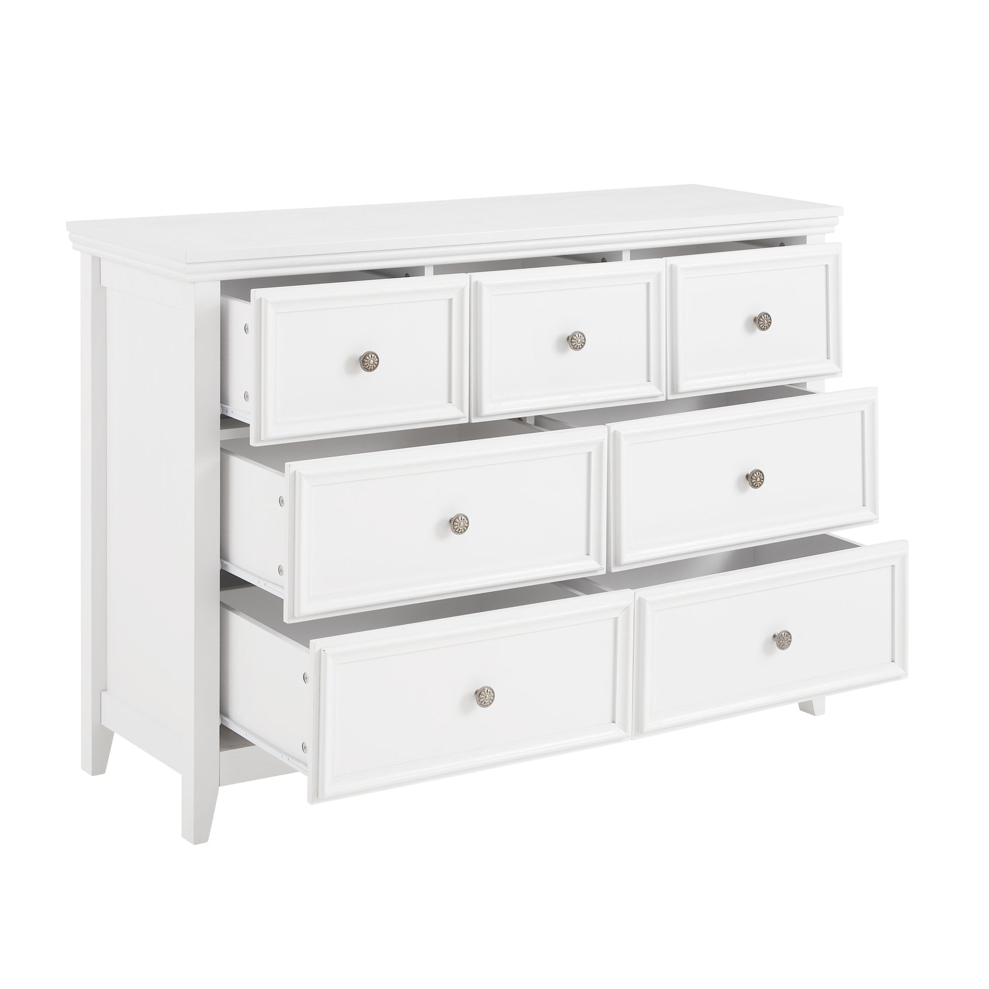 Modern 7 Drawers Dresser 7 Drawers Cabinet,Chest Of Drawers Closet Organizers And Storage Clothes Storage Drawers Cabinet For Living Room, Farmhouse Dresser Organizer White White Mdf