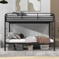 Twin Over Twin Bunk Bed With Ladders Twin Black Steel