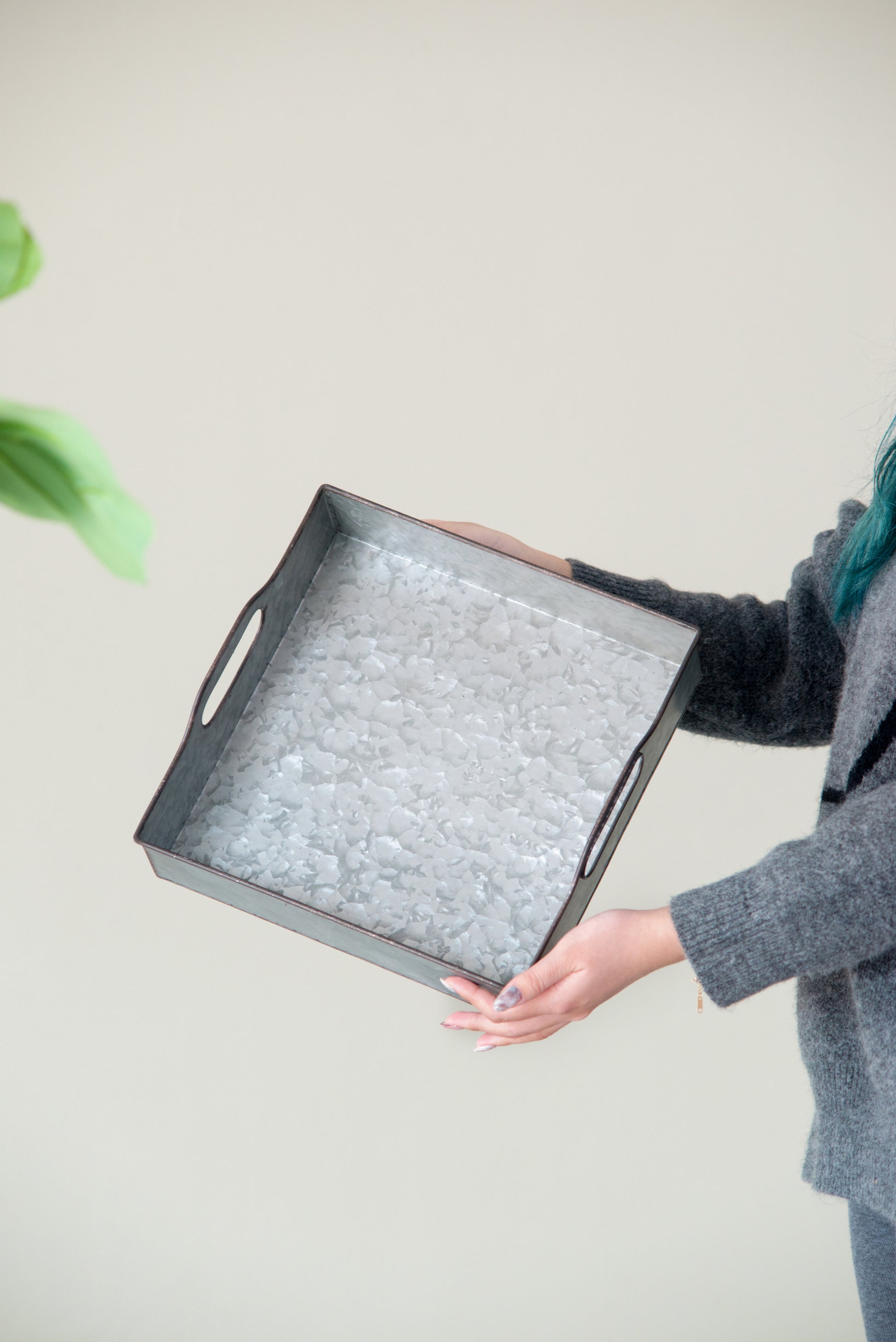S 3 Decorative Galvanized Gray Nesting Trays Gray Iron