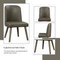 Waylon Gray Synthetic Leather & Gray Oak Finish Side Chair Set Of 2 Gray,Oak Faux Leather,Synthetic Wood