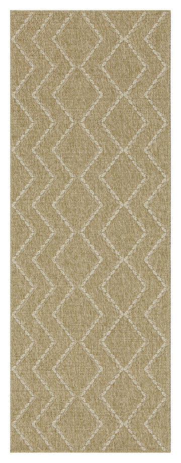 Earth Gc Ntl1011 Jute White 2 Ft. 7 In. X 7 Ft. 3 In. Indoor Outdoor Area Rug Natural White Polyester Polypropylene