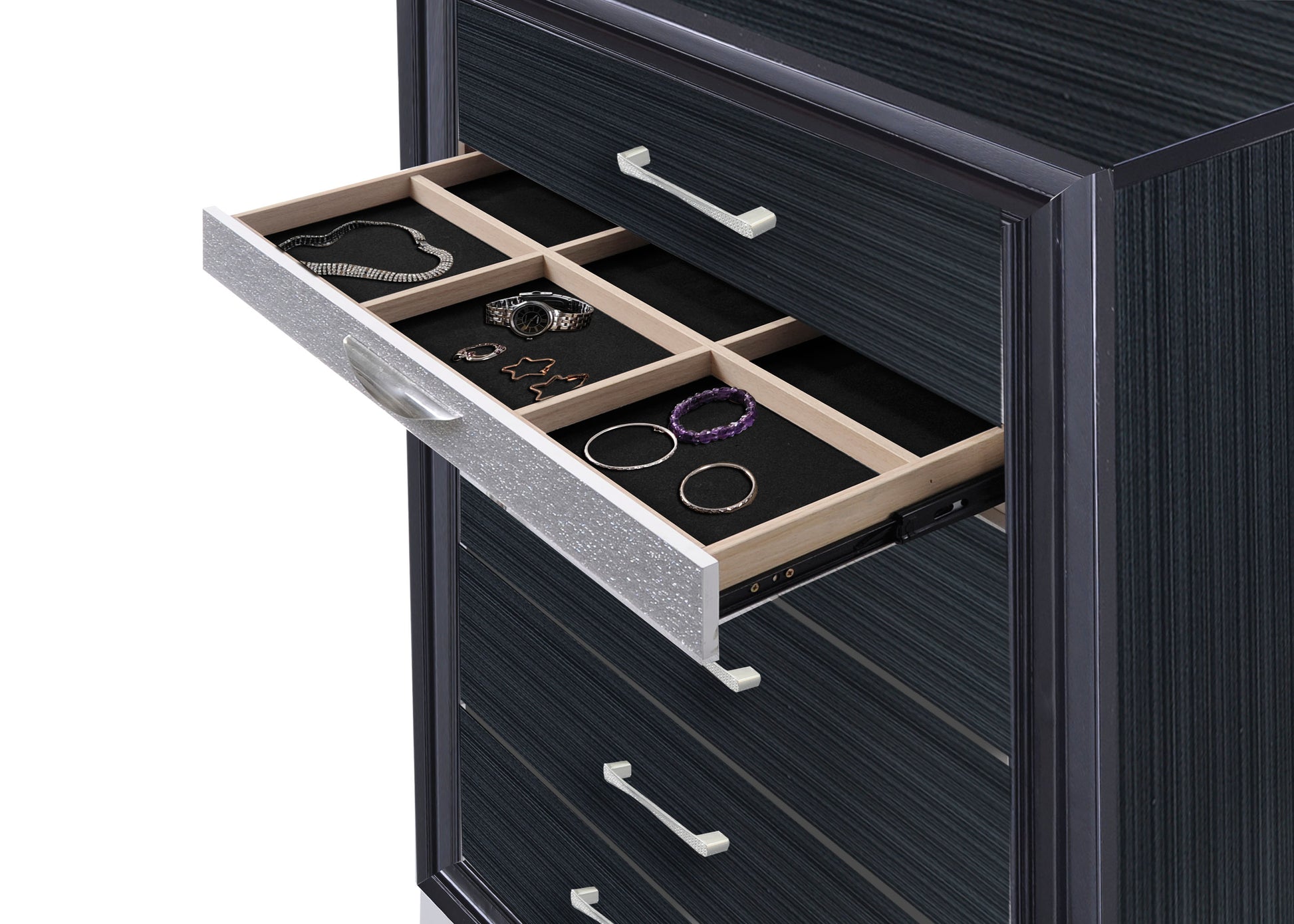 Naima Black Finish Chest Black Synthetic Wood