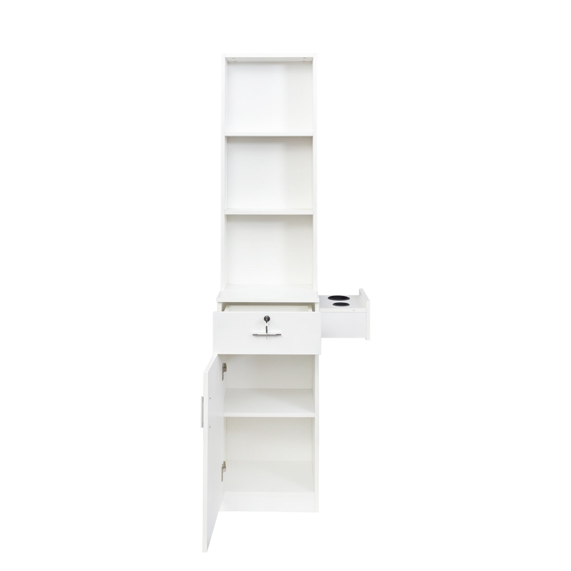 White Modern Simple Hair Desk, Multi Layer Storage, Large Storage Space White Mdf