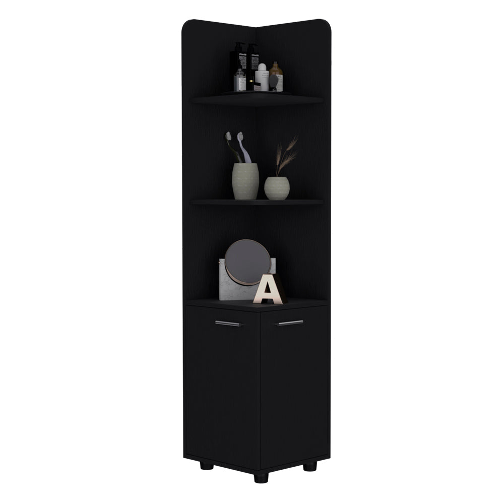 Freestanding Cabinet Kairatu, Bathroom, Black Black 2 3 Up To 17 In 60 In & Above Bathroom Wall Mounted Modern 10 15 Inches Engineered Wood