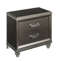 Dark Champagne 2 Drawer Nightstand Champagne 2 Drawers Bedroom Rectangle Felt Lined Drawers Solid Wood Mdf