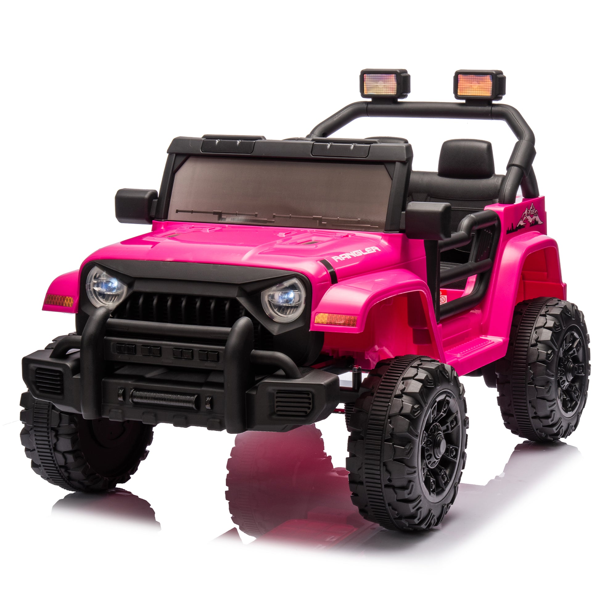 12V Kids Ride On Electric Car W Parents Control,Dual Drive, Four Wheel Suspension,With Music,Bluetooth,Mp3,Usb,With Headlights, Steering Wheel Quick Release,Slow Start For Kids Aged 3 4. Pink 50 99 Lbs Polypropylene