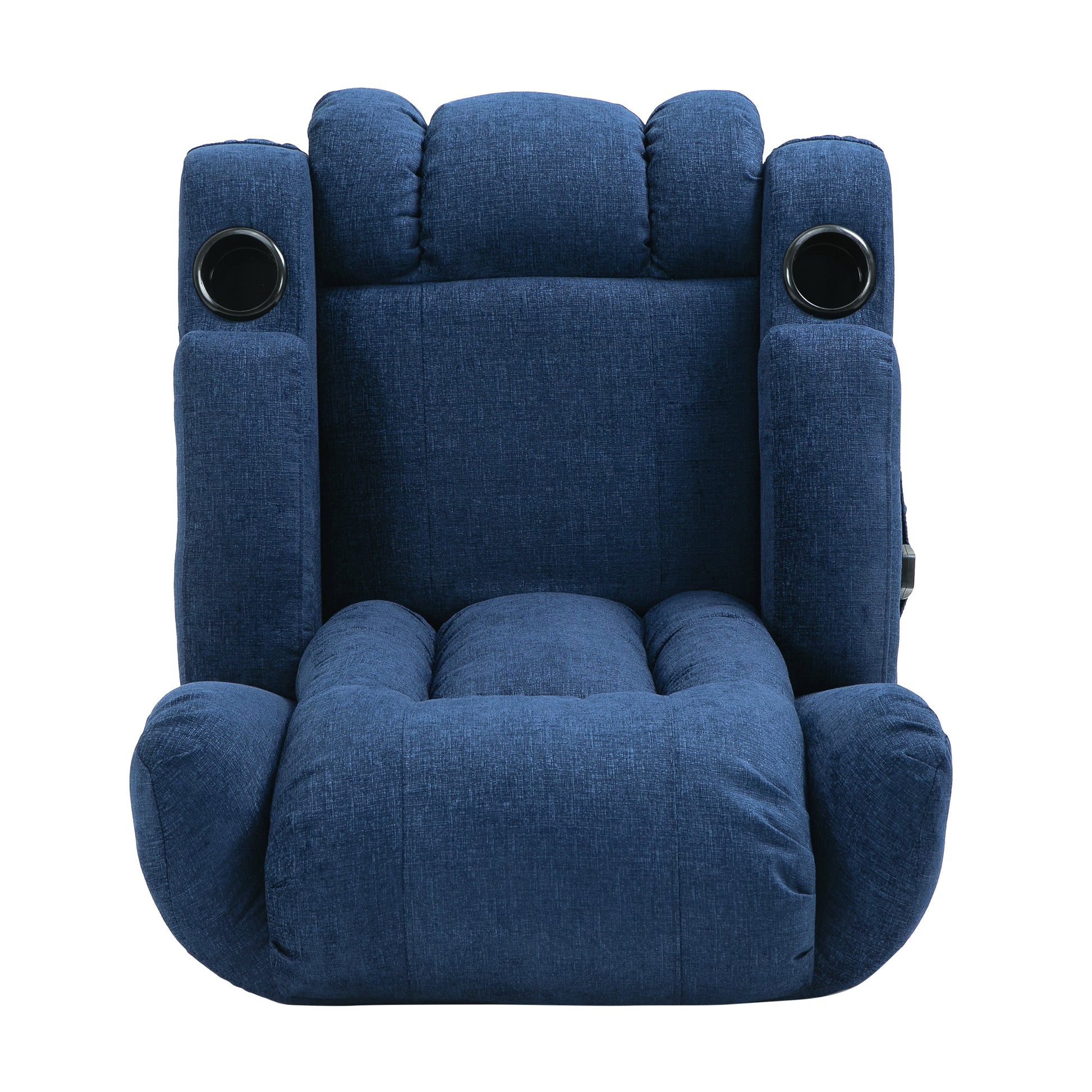 Massage Recliner Navy Blue Fabric