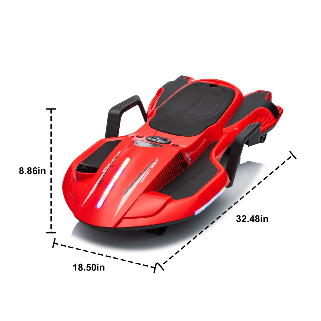 24V Kids Ride On Electric Scooter W Helmet Knee Pads,24V Ride On Toy For Kids,Spray Function,2Wd 400W Wheel Hub Motor,5.59 6.84Mph,Gravity Steering,Use For 1 2 Hours,Exercise Your Child Age 6 . Red Polypropylene