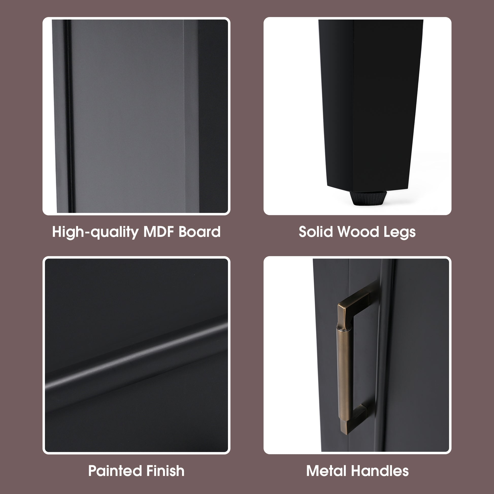 20" Bathroom Vanity With Sink, Bathroom Cabinet With Two Doors, Door Shelf Storage And Adiustable Foot Pads, A Drawer, Black Black Solid Wood Mdf