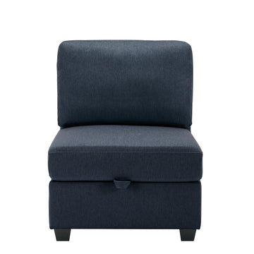 Palmilla Armless Sofa Blue Blue Polyester 1 Seat