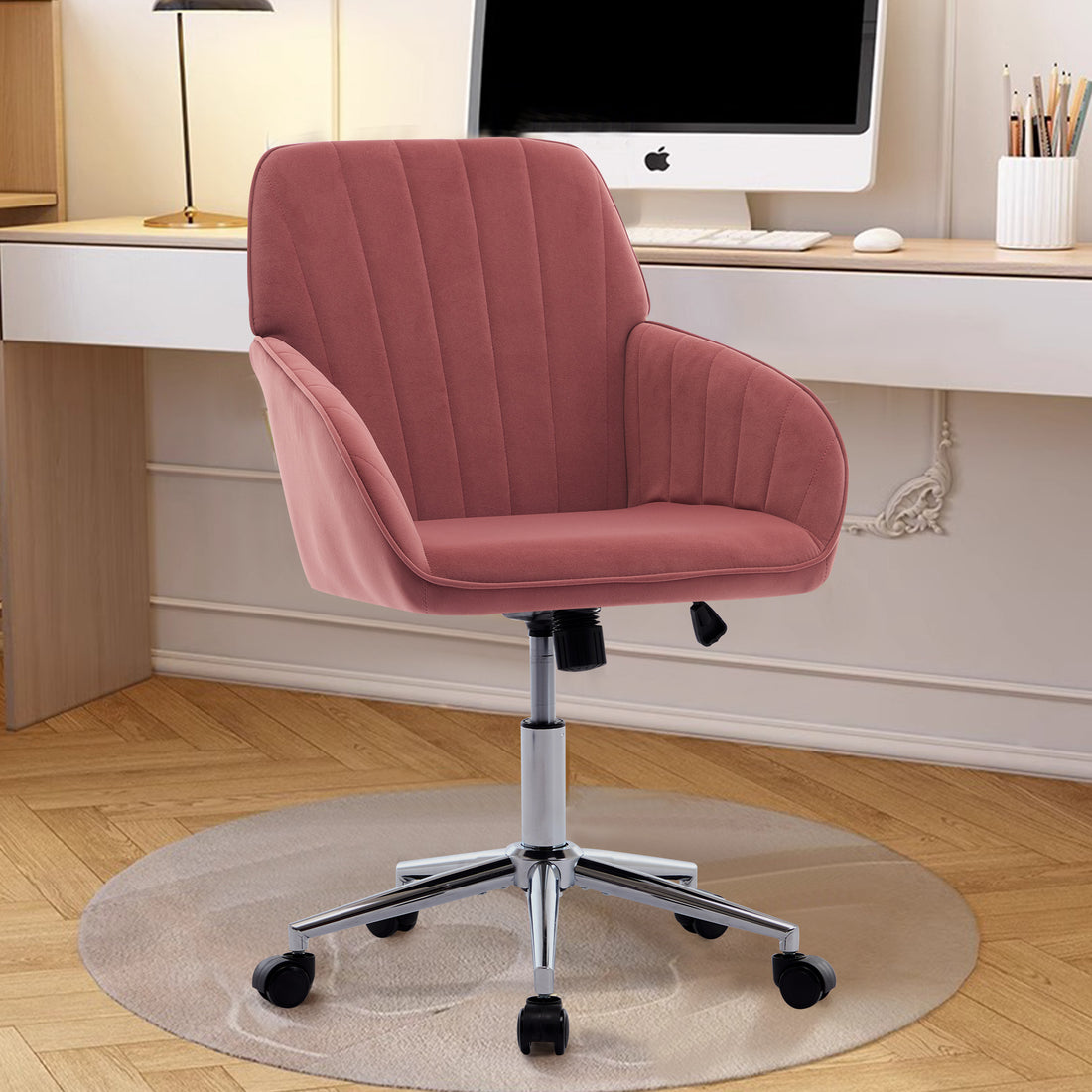 Ty Office Chair Rose Red Velvet